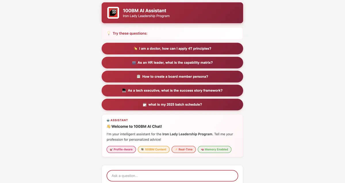 RAG learning assistant chat interface
