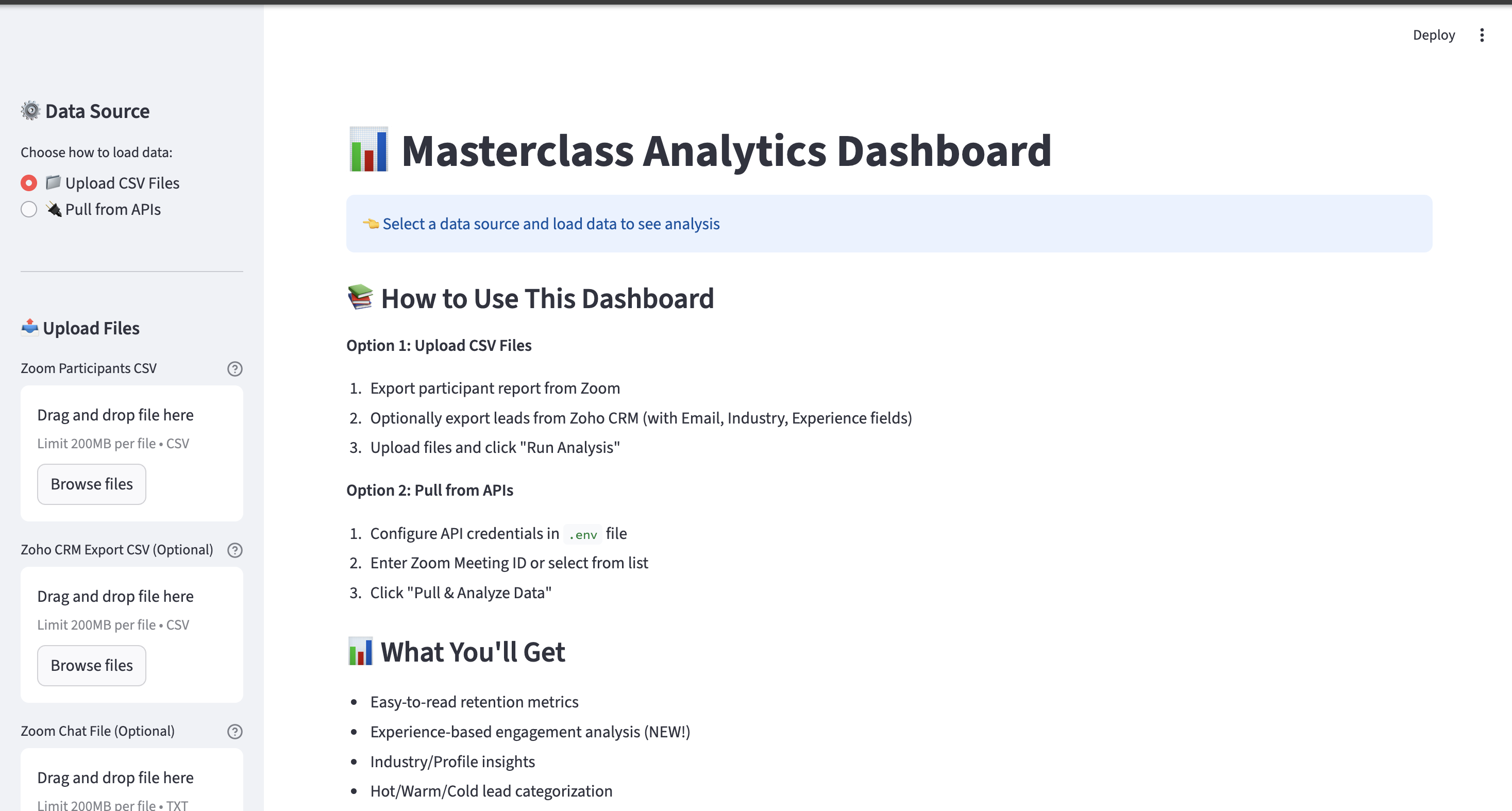 Masterclass Analytics